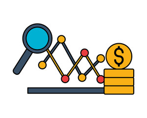 chart stock market money coins
