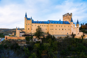 Fototapeta na wymiar November view of Alcazar of Segovia
