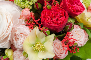 Elite bouquet of beautiful luxury flowers, close-up