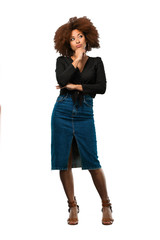 full body afro woman thinking © Asier
