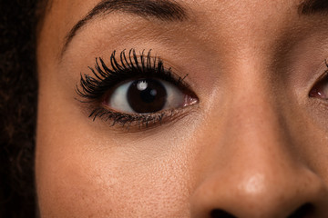 afro woman eye closeup