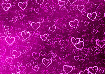 purple colored grunge hearts template background
