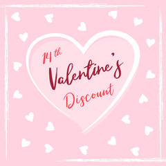 Valentines Day Discount banner Love Heart