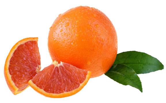 Blood orange slice isolated