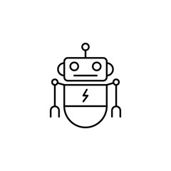 robot outline icon. Signs and symbols can be used for web, logo, mobile app, UI, UX