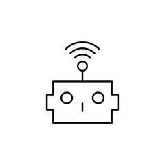 robot, head, signal outline icon. Signs and symbols can be used for web, logo, mobile app, UI, UX