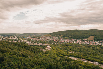 Fototapeta premium Panoramic view from the height of the village