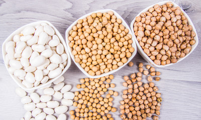 Vegetable protein, legume seeds. Conception of healthy eating.