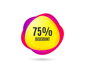 75% Discount. Sale offer price sign. Special offer symbol. Gradient sales tag. Abstract shopping banner. Template for design. Vector