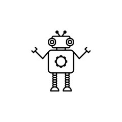 robot, technological outline icon. Signs and symbols can be used for web, logo, mobile app, UI, UX