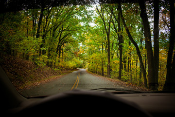 Obraz premium Autumn view from a car