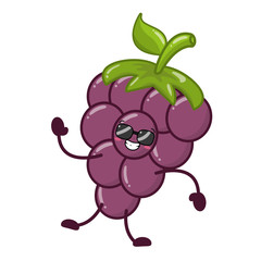 kawaii grapes cartoon character
