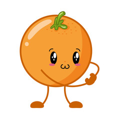kawaii orange cartoon character
