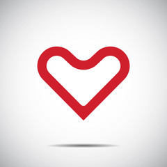 Heart Red Icon Vector , Love Symbol  Valentine's Day