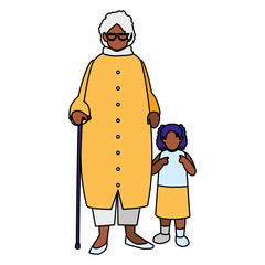black grandmother with granddaughter