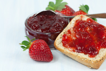 Sandwiches with strawberry jam.
