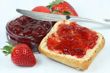 Sandwiches with strawberry jam.