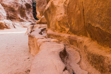 Ancient Nabataeans ruins in Petra Park, Jordan
