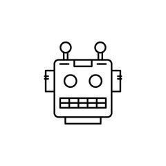 robot, head outline icon. Signs and symbols can be used for web, logo, mobile app, UI, UX