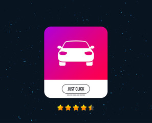 Car sign icon. Delivery transport symbol. Web or internet icon design. Rating stars. Just click button. Vector