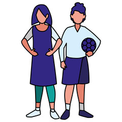 young couple avatars characters