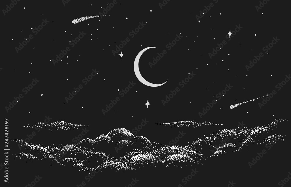 Wall mural view to night sky