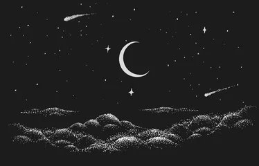Foto op Canvas Uitzicht op de nachtelijke hemel © Galacticus