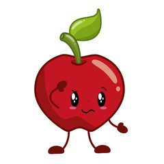 kawaii apple cartoon character