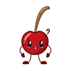 kawaii cherry cartoon character