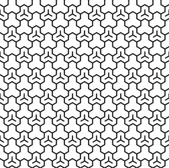 Seamless pattern based on Japanese ornament Kumiko.Black and white.