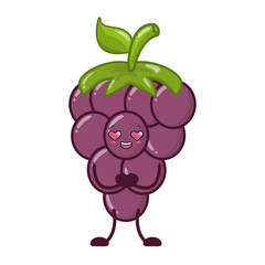 kawaii grapes cartoon character