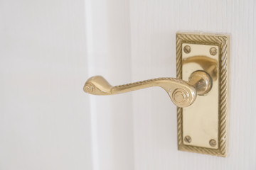 Golden bronze door handle antique pattern finish
