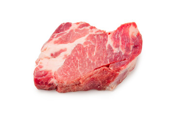 Raw pork isolated on white background.