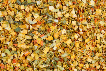 Variety of spices and herbs background