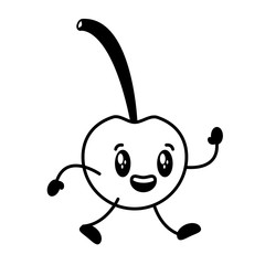 kawaii cherry cartoon character