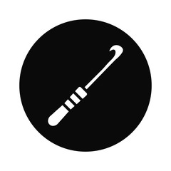 Crochet needle icon vector