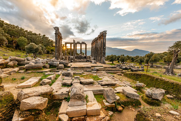 Soke, Milas - Turkey. January 13, 2019. Zeus Lepsynos Temple in Euromos.