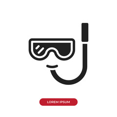 Filled Scuba icon vector isolated on white background. Modern symbol in trendy flat style for mobile app and web design.