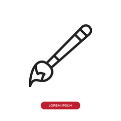 Outline Paint brush icon isolated on white background. Modern, simple sign for mobile app and web design.