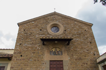 Facade close up of Saint Leonardo in Arcetri Church. Florence, Italy.