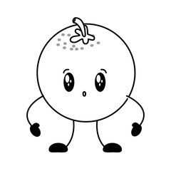 kawaii orange cartoon character