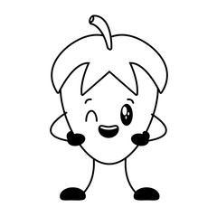 kawaii strawberry cartoon character