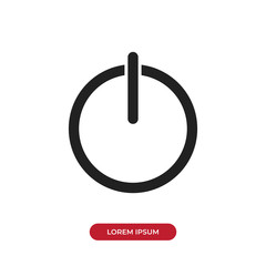 Outline Power icon vector isolated on white background. Modern, linear vector sign for mobile app and web design.