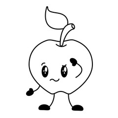 kawaii apple cartoon character