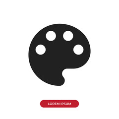 Filled Painter palette icon vector isolated on white background. Modern symbol in trendy flat style for mobile app and web design