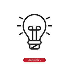 Light bulb vector icon
