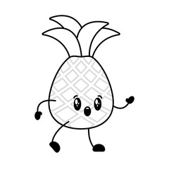 kawaii pineapple cartoon character