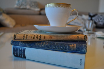 Old books and coffee