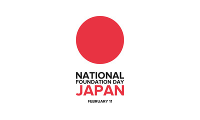 National Foundation Day in Japan. Japan founding day. National holiday in Japan celebrated annually on February 11. New Year's Day in the traditional lunisolar calendar. Poster, banner or background