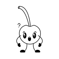 kawaii cherry cartoon character